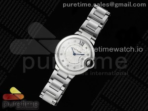 Ballon Bleu 33mm SS AF 1:1 Best Edition White Diamonds Dial on SS Bracelet Ronda Quartz