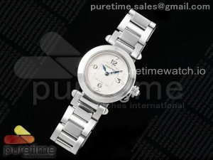 Pasha 30mm SS AF 1:1 Best Edition White Textured Dial on SS Bracelet Jaq Quartz