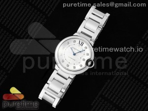 Ballon Bleu 36mm AF 1:1 Best Edition White Diamonds Dial on SS Bracelet NH05B