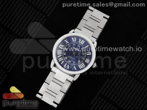 Ronde Solo 42mm SS AF 1:1 Best Edition Blue Dial on SS Bracelet MIYOTA 9015