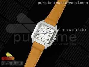 Santos de Cartier 35mm AF 1:1 Best Edition White Dial on Brown Leather Strap MIYOTA 9015