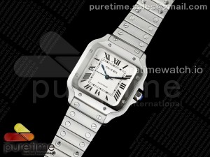 Santos de Cartier 35mm V6F 1:1 Best Edition White Dial on SS Bracelet MIYOTA 9015