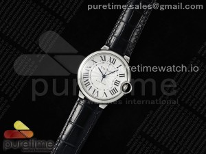 Ballon Bleu 36mm AF 1:1 Best Edition White Dial on Black Leather Strap NH05B