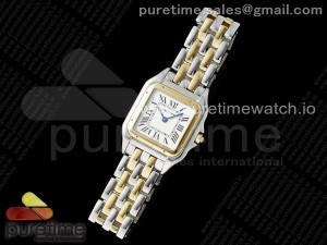 Panthère Ladies 27mm SS/YG AF 1:1 Best Edition White Dial on SS/YG Bracelet Ronda Quartz