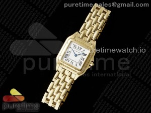 Panthère Ladies 27mm YG AF 1:1 Best Edition White Dial on YG Bracelet Ronda Quartz