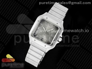 Santos de Cartier 40mm SS AF 1:1 Best Edition Gray Dial on SS SmartLinks Bracelet MIYOTA 9015