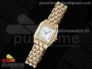 Panthère Ladies 27mm RG AF 1:1 Best Edition White MOP Dial Diamonds Bezel on RG Bracelet Ronda Quartz