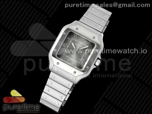 Santos de Cartier 35mm SS AF 1:1 Best Edition Gray Dial on SS SmartLinks Bracelet MIYOTA 9015