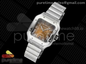 Santos de Cartier 40mm BVF 1:1 Best Edition Brown Dial on SS SmartLinks Bracelet MIYOTA 9019