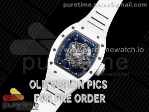 RM055 White Ceramic ZF 1:1 Best Edition on White Rubber Strap RMUL2 Super Clone