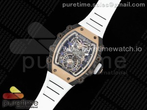 RM21-01 RG Tourbillon RMF Best Edition Skeleton Dial on White Rubber Strap