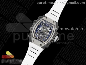 RM21-01 SS Tourbillon RMF Best Edition Skeleton Dial on White Rubber Strap