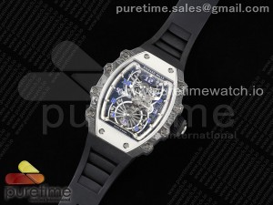 RM21-01 SS Tourbillon RMF Best Edition Skeleton Dial on Black Rubber Strap