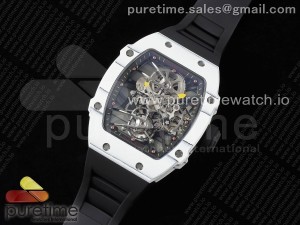 RM027-02 Nadal Real Tourbillon RMF Best Edition White Forge Carbon Black Inner Bezel on Black Rubber Strap