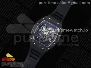 RM055 Black Ceramic BBR Best Edition Skeleton Dial on Black Rubber Strap Clone RMUL2