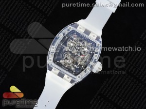 RM56-01 Transparent Tourbillon RMF Best Edition Skeleton Dial Black Inner Bezel on Transparent Rubber Strap