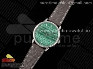 Saxonia Thin SS F8F Edition Green Textured Dial on Brown Leather Strap A23J