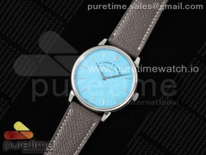 Saxonia Thin SS F8F Edition Tiffany Blue Dial on Brown Leather Strap A23J