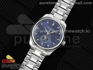 Master Moonphase SS APSF 1:1 Best Edition Blue Diamonds Dial on SS Bracelet AL899