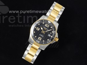 Conquest SS/YG Black Ceramic Bezel SS ZF 1:1 Best Edition Black Dial on SS/YG Bracelet A2824