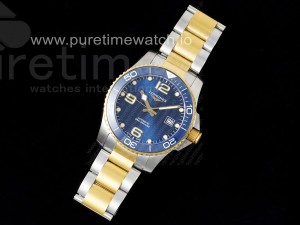 Conquest SS/YG Blue Ceramic Bezel SS ZF 1:1 Best Edition Blue Dial on SS/YG Bracelet A2824