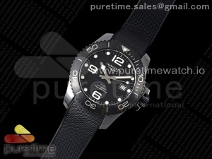 Hydroconquest 43mm Black Ceramic HKF 1:1 Best Edition Black Dial on SS Bracelet A2824