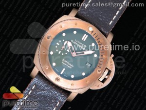 PAM382 N Bronzo VSF 1:1 Best Edition on Brown Distressed Calfskin Strap P.9000 Super Clone V2