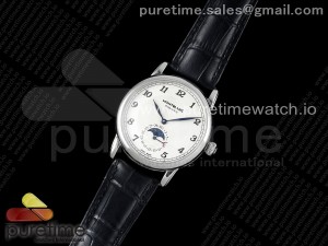 Star Legacy Moonphase 42mm SS 3EF Best Edition White Dial on Black Leather Strap MIYOTA 9015