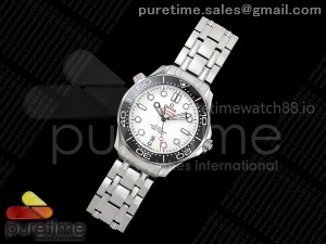 Seamaster Diver 300M VSF 1:1 Best Edition Black Ceramic White Dial on SS Bracelet VS8800