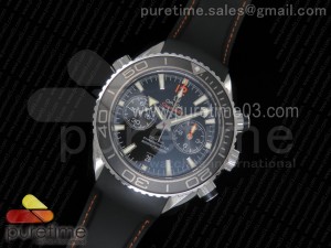 Planet Ocean Master Chronometer OMF SS Black Dial Orange Markers on Black Rubber Strap A9900 (Black Balance Wheel)