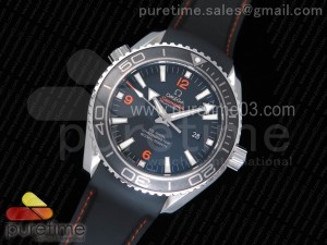 Planet Ocean Professional Ceramic Bezel 45mm 1:1 OMF Best Edition Orange Marker on Rubber Strap A8500 (Black Balance Wheel)