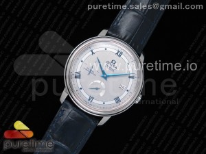 De Ville Prestige Real Power Reserve SS TW 1:1 Best Edition Gray Dial Blue Markers on Blue Leather Strap A2824