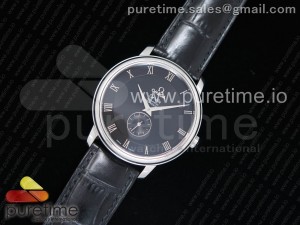 De Ville Prestige Small Second TWF 1:1 Best Edition Black Dial on Black Leather Strap MIYOTA 9015