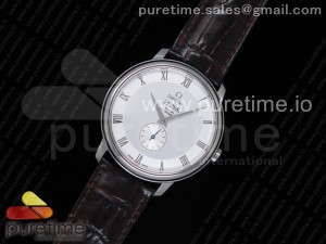 De Ville Prestige Small Second TWF 1:1 Best Edition White Dial on Brown Leather Strap MIYOTA 9015