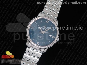 De Ville SS RXW 1:1 Best Edition Blue Dial on SS Bracelet A2892 (Free Leather Strap)