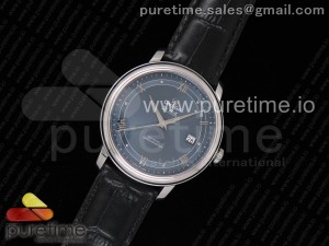 De Ville SS FKF 1:1 Best Edition Blue Dial on Black Leather Strap A2824