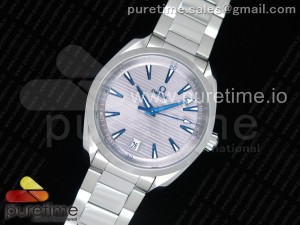 Aqua Terra 150M Master Chronometers VSF 1:1 Best Edition Gray Dial Blue Hand on SS Bracelet A8900 Super Clone