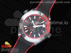 Planet Ocean 45.5mm Deep Black red Real Ceramic VSF 1:1 Best Edition on Black Nylon Strap A8906 Super Clone