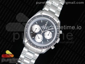 Speedmaster SS “Speedy Tuesday” OMF Sapphire Crystal Black Dial on SS Bracelet Manual Winding Chrono Movement