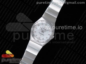 Constellation Ladies 27mm SS White MOP Dial Diamonds Markers on SS Bracelet ETA Quartz