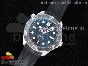 2018 Seamaster Diver 300M OMF Best Edition Black Ceramic Black Dial on Black Rubber Strap A8800 (Black Balance Wheel)