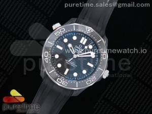 2018 Seamaster Diver 300M PVD OMF Best Edition Black Dial on Black Rubber Strap A8806 (Black Balance Wheel)