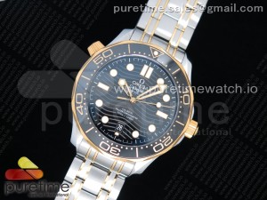 2018 Seamaster Diver 300M SS/YG VSF 1:1 Best Edition YG Bezel Black Dial on SS/YG Bracelet A8800