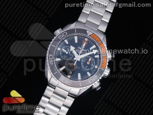 Planet Ocean Master Chronometer OMF SS Black/Orange Polished Bezel Black Dial on SS Bracelet A9900 V3