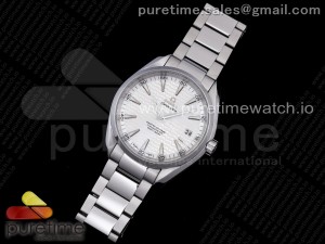 Aqua Terra 150M SS VSF 1:1 Best Edition White Wave Textured Dial on SS Bracelet A8500 Super Clone