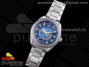 Aqua Terra Worldtimer VSF 1:1 Best Edition Blue Dial on SS Bracelet A8938 Super Clone