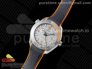 Planet Ocean 43.5mm SS VSF 1:1 Best Edition Black/Orange Bezel Gray Dial on Nylon Strap A8900 Super Clone V2