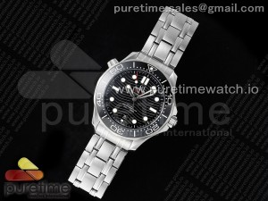 Seamaster Diver 300M T+F 1:1 Best Edition Black Ceramic Black Dial on SS Bracelet A8800