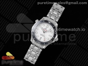 Seamaster Diver 300M EWEF 1:1 Best Edition Black Ceramic White Dial on SS Bracelet A8800