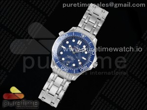 Seamaster Diver 300M EWEF 1:1 Best Edition Blue Ceramic Blue Dial on SS Bracelet A8800